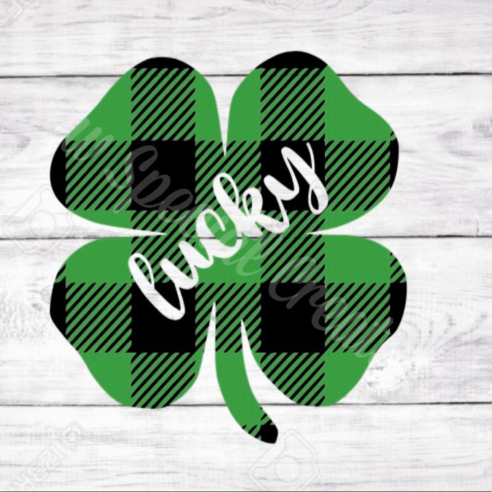 St patty plaid clover shirt